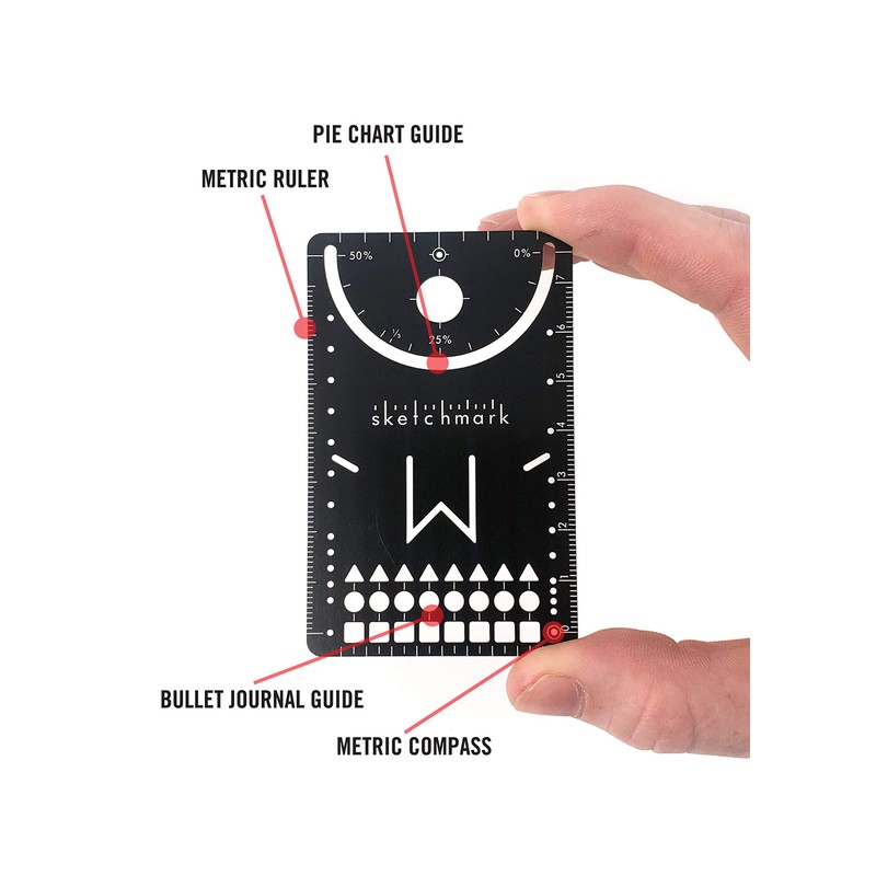 Sketchmark Original Stainless Steel Bookmark Stencil - Credit Card Tool