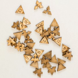 HipFlaskPlus Crafts - 20 Sided Dice - Art Kit - RAW Wood 1.5"x1.5"