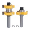 2Pcs Tongue Groove Router Bit T Shape 3 Teeth 2