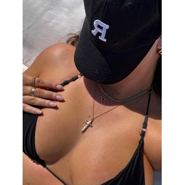 Pearl Cross Necklace for Women 14K Gold Plated Pearl Choker Necklace Faith Necklace Simple Gold Pearl Necklace Gold Dainty Necklace Trendy Jewelry Gifts