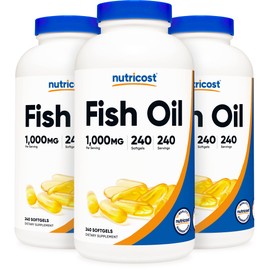 Nutricost Nutricost Fish Oil 1000mg (560mg of Omega-3), 240 Softgels (3 Bottles)
