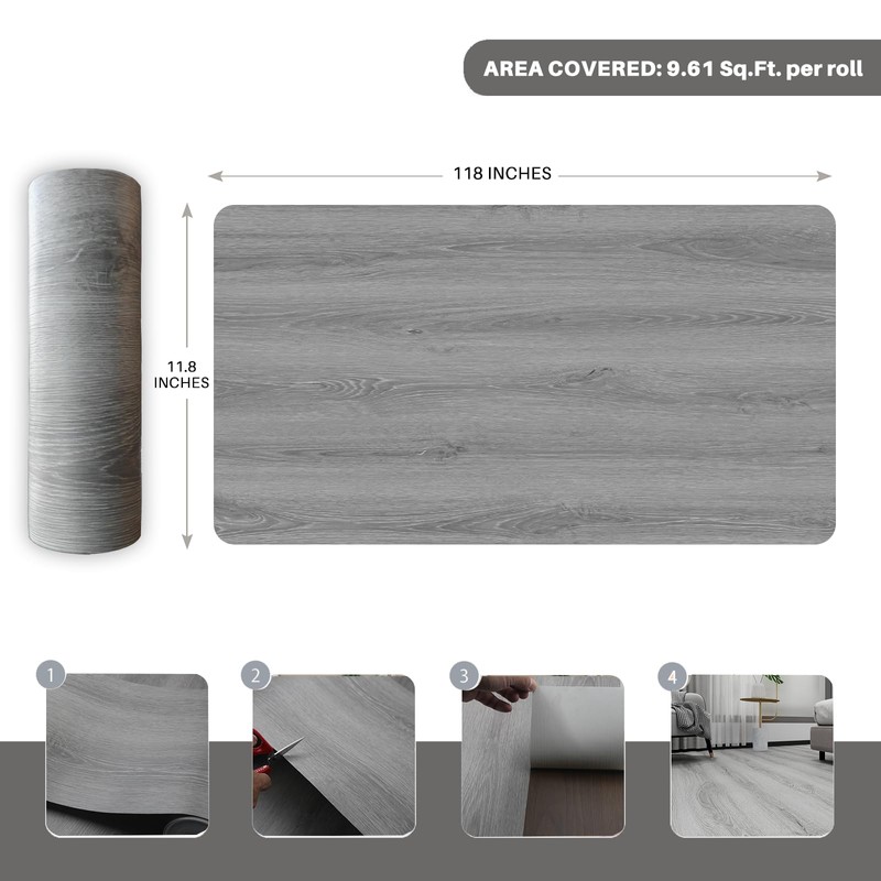 auxua Wood Grain Peel and Stick Floor Tiles – 11.8”