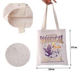 ZJXHPO Dragon Wing Book Inspired Tote Bag Violet Sorrengail Reusable Grocery Shopping Bag Dragon Rider Shoulder Bag (C-Sorrengail Tote)
