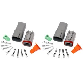 2pc 4 Pin Fits Deutsch Dt Series Multi Plug Waterproof Connector Kit