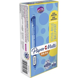 Paper Mate InkJoy 300RT Retractable Ballpoint Pens, Medium Point, Blue, Box of 12
