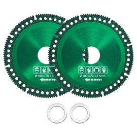 sourcing map 2pcs 4" Diamond Saw Blade, 20mm Arbor Cut Off Wheels, Diamond Cutting Disc Multifunction Tile Concrete Ceramic Marble Blade with 5/8" Washer for Angle Grinder, Green