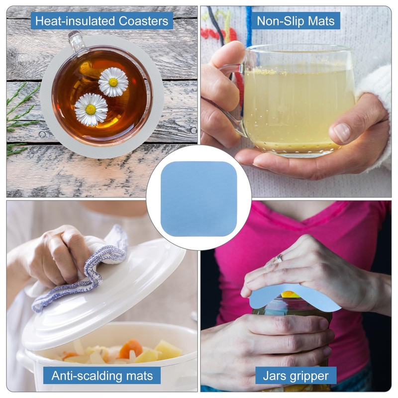 sourcing map 3Pcs Rubber Jar Opener Grippers Pads, Heat-insulated Grippers