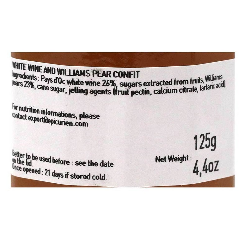 L'Epicurien, White Wine and Williams Pear Confit French Preserves |