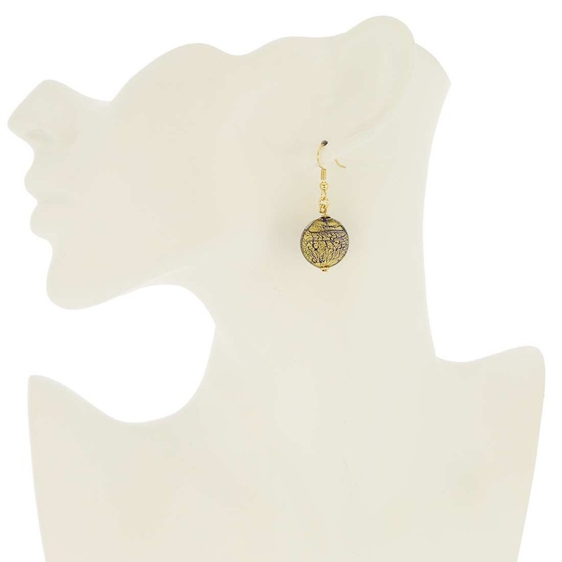 GlassOfVenice Murano Glass Ca D'Oro Earrings - Cobalt Blue