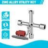 DURATECH 4 Way Sillcock Key with Bit, Multi-functional Water Key,