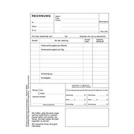Invoice pad DIN A5 especially for holiday rentals, apartment rentals, etc.