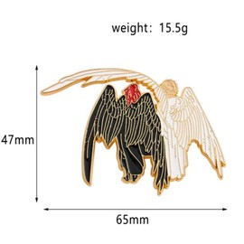 Cartoon Anime Good Omens Ineffable Husband Angel & Demon Hard Enamel Pin Aziraphale and Crowley Lapel Badge Fashion Jewelry