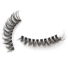 Clear Band Eyelashes, Fox Eyelashes, 3D Artificial Eyelashes, Russian False Natural Look, Cat Eye Lashes, Clear Band, Foxy Eye, Natural False Eyelashes (DFX01), Pack of 10 Pairs