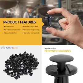 Seentech 100PCS 8mm Universal Nylon Push-Type Bumper Retainer Clips – Automotive Fasteners for Fender, Door Trim, Engine Cover, and Panel Replacement