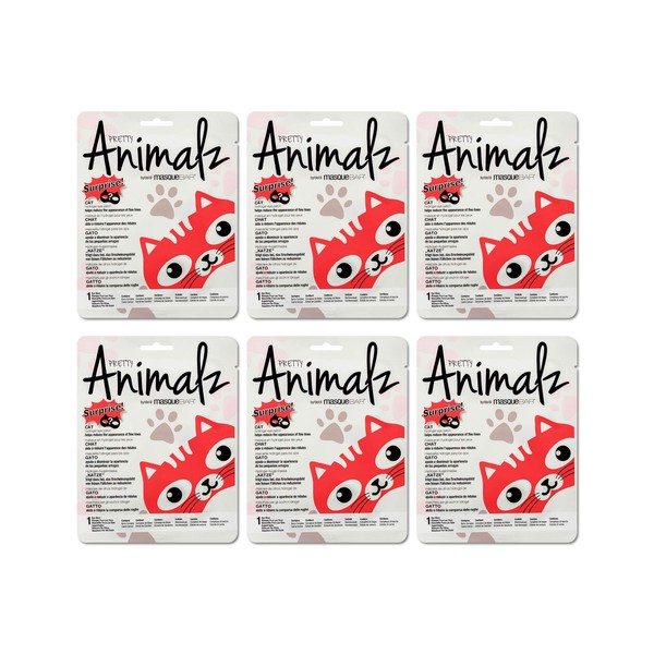 masque BAR Pretty Animalz Cat Hydro Gel Eye Patches Mask (6 Pairs) — Korean Beauty Skin Care Treatment —Reduces the Appearance of Fine Lines, Wrinkles, Darkness & Pufiness — Instantly Brightens & Hydrates