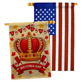 Angeleno Heritage Celebrate Victoria Day Burlap House Flag Pack Canada Provinces Canadian Territories Region Country Particular Area Applique Banner Small Garden Yard Gift Double-Sided, Made in USA
