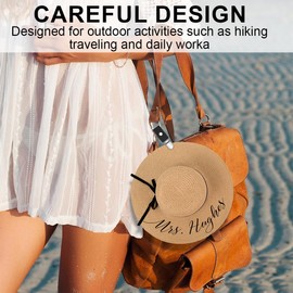 JEYORZY Set of 3 Travel Hat Clips Made of PU Leather for Bags, Multifunctional Hat Holder, Sun Hat Clips for Men and Women (Black, Brown and White)