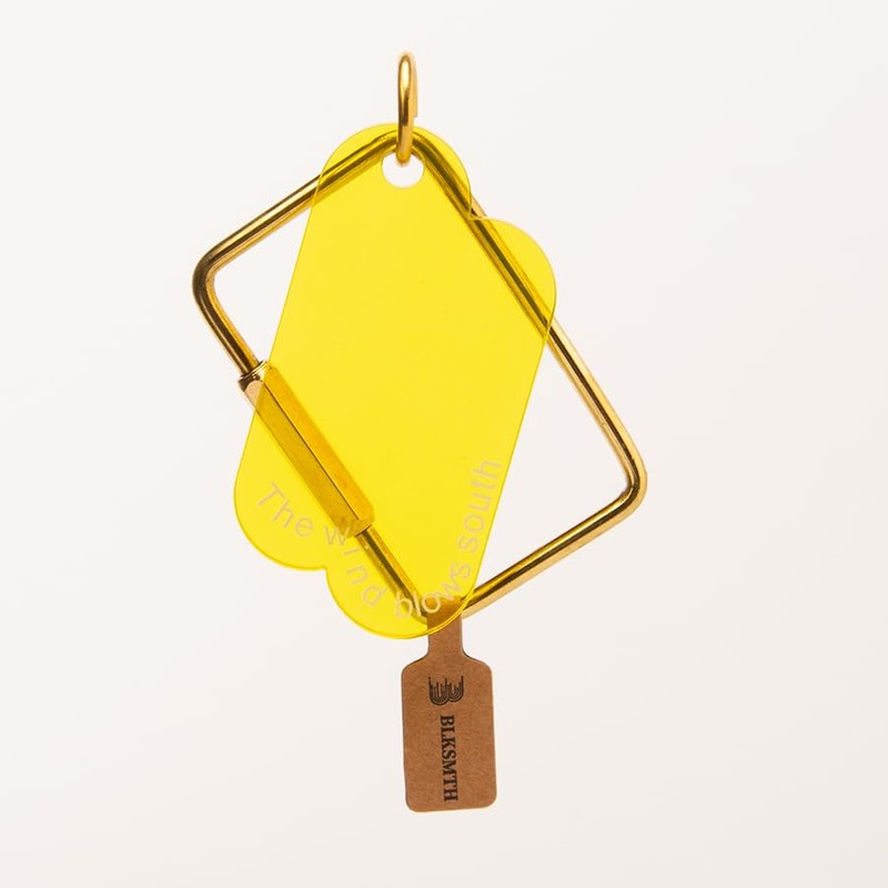 BLKSMTH Decorative Key Hook, 2.8 Inch Yellow Acrylic Cloud Design