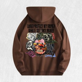 Get Rich Graphic Hoodie 100% Cotton US Warehouse 6 ColorsColor: Brown, Size: M