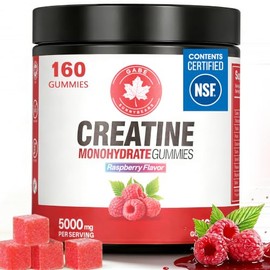 Creatine Gummies, (160 Count) NSF Certified, 5000mg Creatine Monohydrate per Serving withTaurine & B12, Raspberry Flavor, for Men & Women