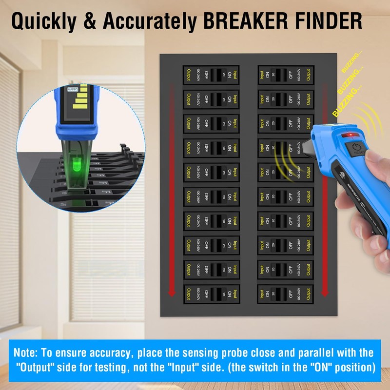 INSTRODOTS Circuit Breaker Finder, Digital Breaker Finder with GFCI Outlet