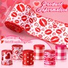 Yunlly 6 Rolls Valentine's Day Wired Edge Ribbon 2.5 Inch