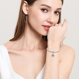 Odinstone Charm Bead 925 Sterling Silver Tree of Life Bead Charms for Women Fit European Bracelet Pendant, Retro Style Charm Jewellery Valentine's Day Gift for Women, Sterling Silver, Cubic Zirconia