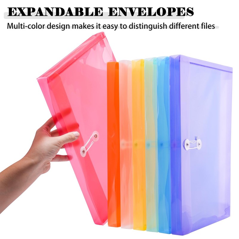 Legal Size Plastic Envelopes with String Tie Closure, 1-1/4" Expansion