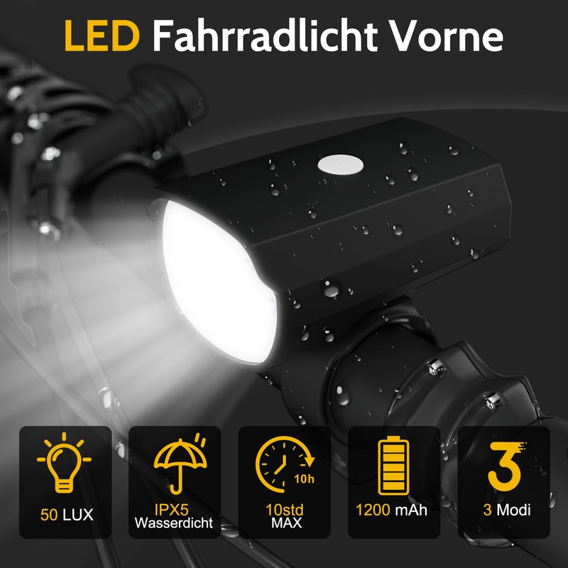 LED Bicycle Light Set, STVZO Approved Bicycle Light