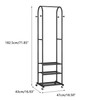 Hall Tree with Wheels and Hanging Hooks,Heavy-Duty Metal Coat Rack