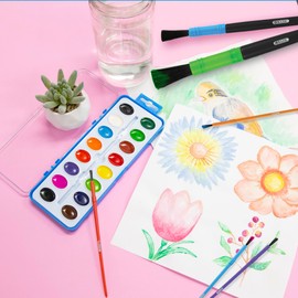 BAZIC Paint Brushes Set Round Nylon Bristle Brush, Assorted Size Kids Paintbrushes for Acrylic Oil Watercolor Gouache Art Painting (9/Pack), 1 Unit, Random Color