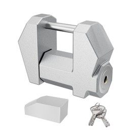 DEEAGLE Trailer Coupler Lock, Wide 1.2” Span, 1/4” Dia, Trailer Coupler Latch Lock, Coupler Wide Lock, Boat Trailer Locks for Towing Trailer Security, Sliver