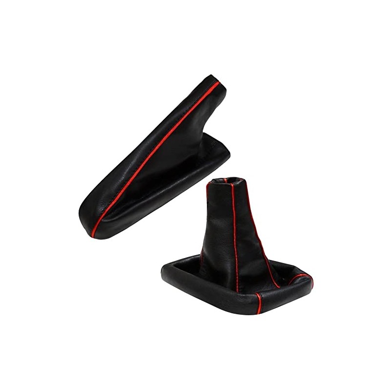 Aerzetix 41DG0017BR0017C Handbrake Gaiter Artificial Leather Black Red.
