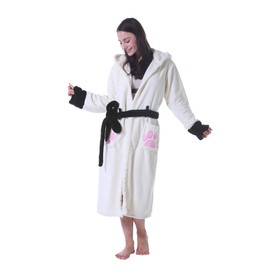 Dressing Gown Animal Fluffy Hoodie Bathrobes Housecoats Lightweight for Unisex Adults Siamese cat For L