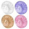 CHFONG Terry Lined Shower Caps for Women, 4 PCS Cloth
