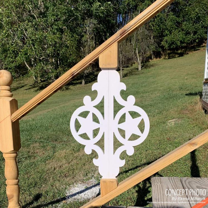 Ekena Millwork BKTP01X04X06WW Wagon Wheel Architectural Grade PVC Brackets, 5/8"W