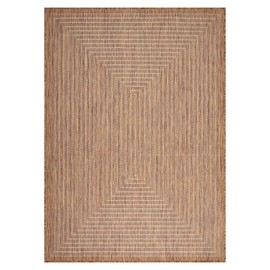 Adiva Rugs Outdoor Indoor Area Rug, Weather Resistant, Easy to Clean, Stain Resistant Floor Mat for Dining Room, Backyard, Deck, Patio (Wooden, 2' x 3')