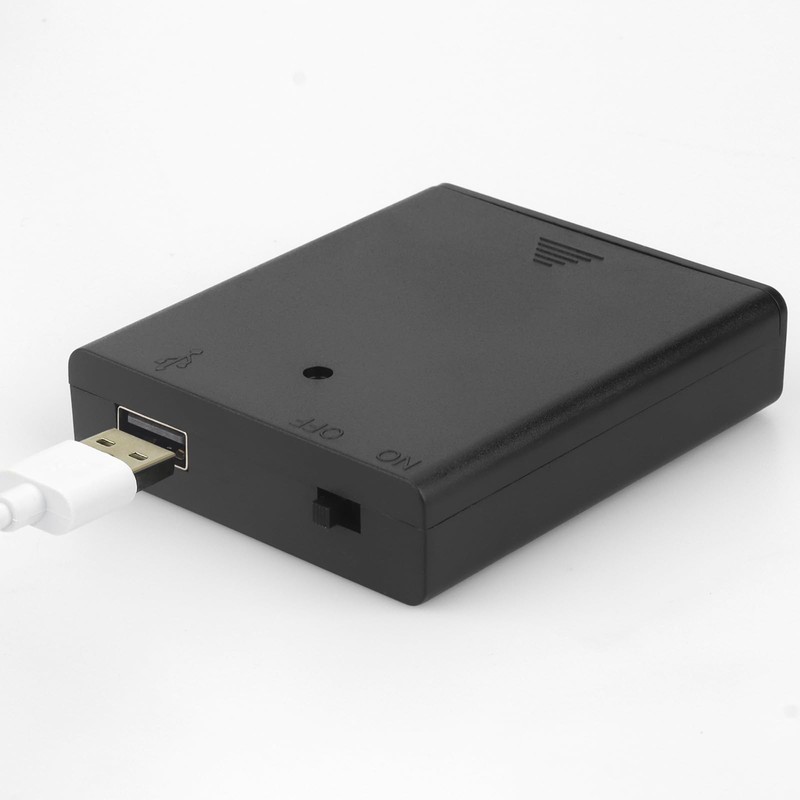 VWEICYY 2 PCS 4 AA Battery Holder with USB Port,
