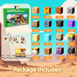 BrightBlox Magnetic Blocks, 120 PCS Magnetic Building Blocks Magnet Cube for Boys & Girls, STEM Montessori Sensory Toys Christmas Birthday Gifts for Kids Age 3 4 5 6 7 8 9 10