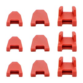 Homhelar 42-38-0017 Nailer Tip No-Mar Pad Kit For Milwaukee M18 2746-20 18ga Nailer, Red Rubber/Plastic Pad Kit, Set Of 9
