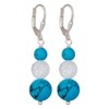 I Be, Turquoise Rock Crystal Gemstone Earrings, 925 Silver, Length