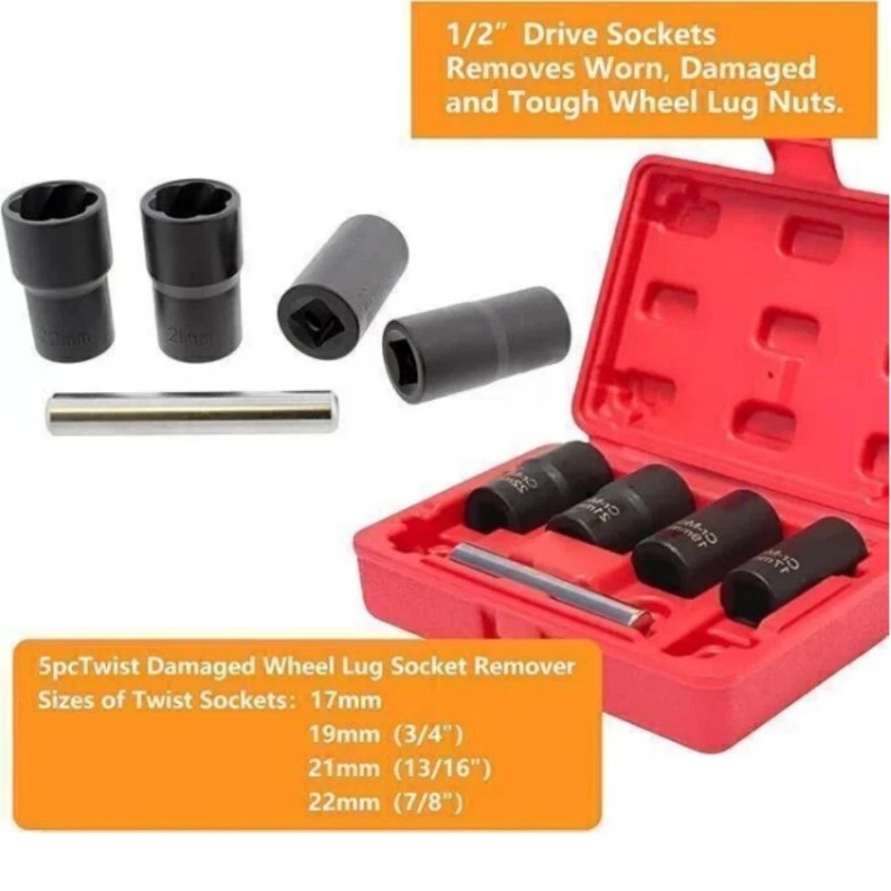 Unbranded 1/2" Twist Socket Drive Wheel Lug Nut Damaged,Stripp