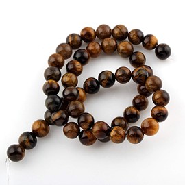 Perlin G64 Tiger Eye Gemstone Beads 4 mm A Grade Natural Stone Round Pearl Necklace with Hole for Threading Gemstone Tiger Eye Gemstone Beads 45 Pieces