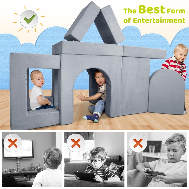 11pcs Kids Couch, Premium Toddler Couch for Child Teens, Play