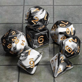 CiaraQ DND Polyhedral Dice Set with a Black Dice Bag for D&D RPG MTG Role Playing Table Games