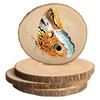 JILTWO 4Pcs 9-9.5 Inch Unfinished Wood Slices, Wood Rounds Cookies