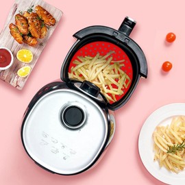 Armrouns Reusable Air Fryer Silicone Liners 2-Packs, 8 Inch Round Non-Stick, BPA Free Reusable Air Fryer Accessories (8 inch)