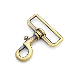 CRAFTMEMORE 2pcs 1.5 Inches Swivel Slide Bolt Snap Hook Lobster Clasp Purse Making Hardware SC15 (1 1/2 Inch, Brushed Brass)