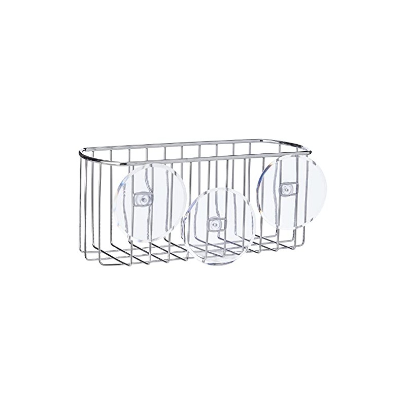 iDesign Shower Caddy Suction, Bathroom Metal Storage Shelf with Vacuum
