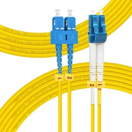 FLYPROFiber- 10M OS2 SC to LC Fiber Patch Cable | Length Options: 1m-50m, 1G/10G Single Mode Duplex 9/125um SMF Fiber Optic Cable Cord LSZH 10Meter(33ft)
